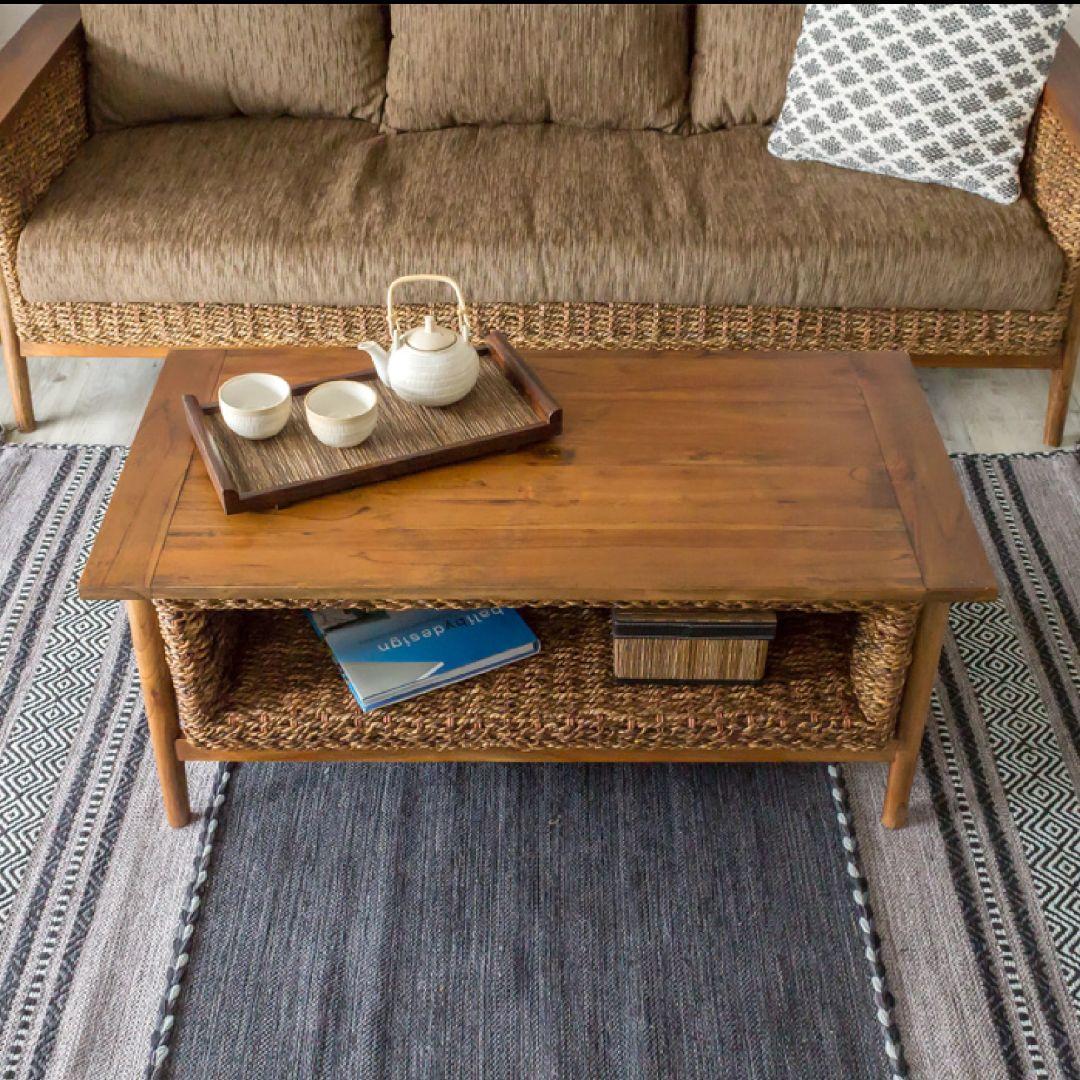 送料無料　アパカ素材の収納付きセンターテーブル