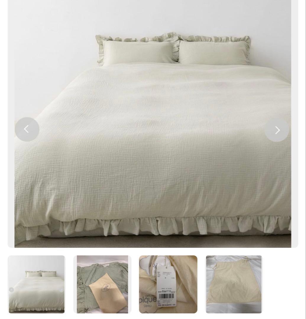 gelato pique フリル掛けカバーセット　ダブル　掛けカバー　シーツ