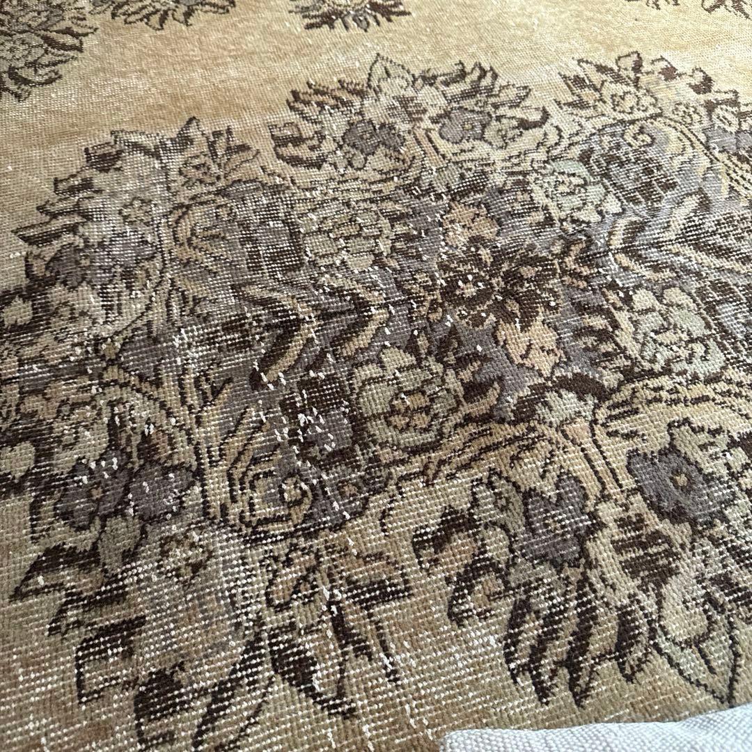 超大判165×265メダリオン　ベージュ×グレイ　トルコヴィンテージラグ
