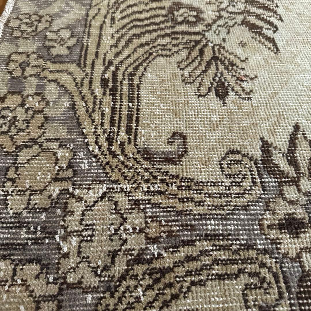 超大判165×265メダリオン　ベージュ×グレイ　トルコヴィンテージラグ