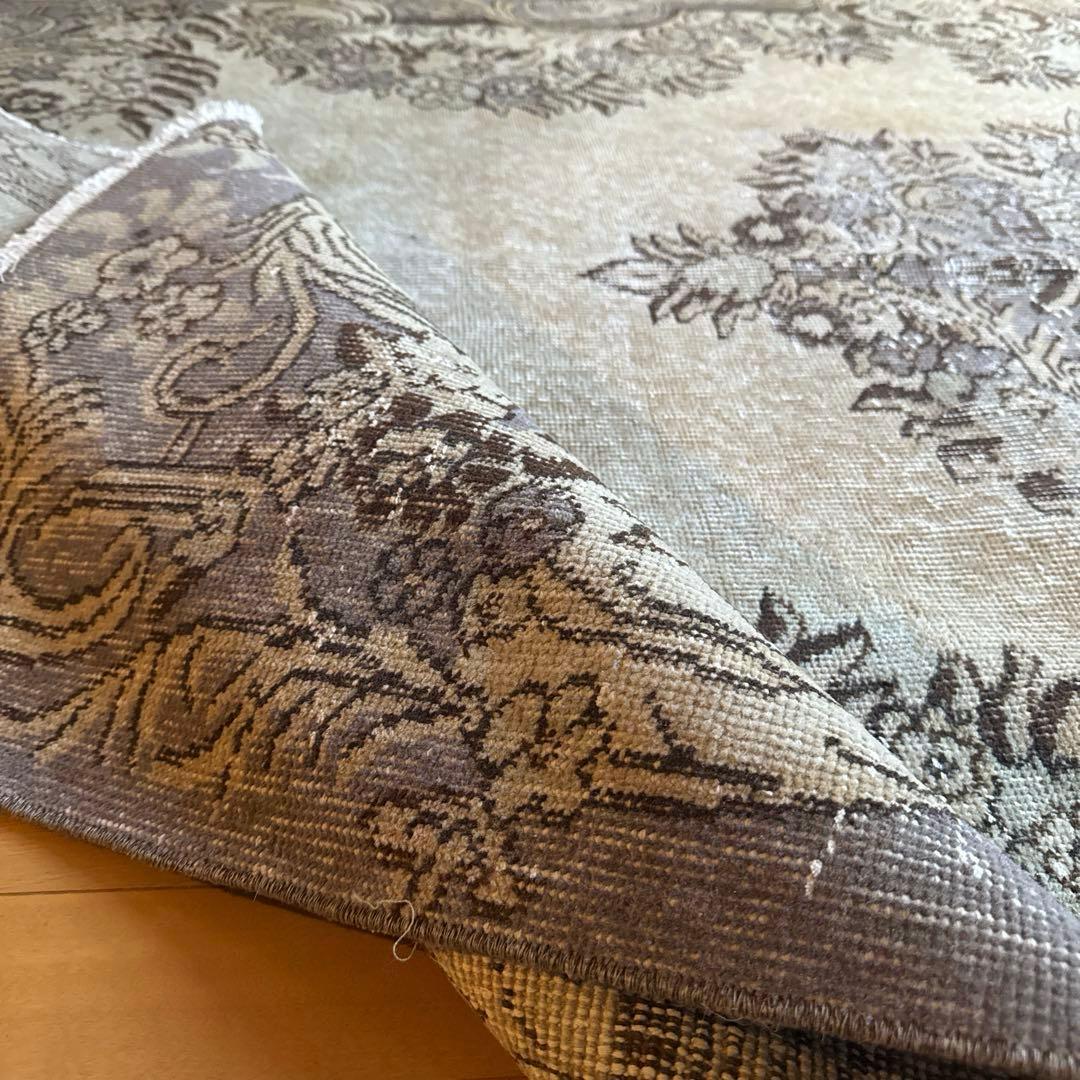 超大判165×265メダリオン　ベージュ×グレイ　トルコヴィンテージラグ