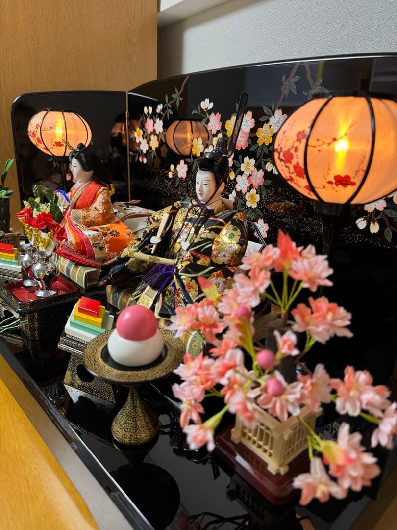 【雛人形・ひな祭り】人形の島津/20年保証の匠の逸品/美品《飾り台・屏風・小物》