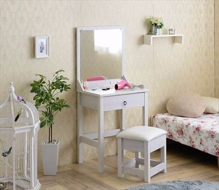 ドレッサー　スツールセット　ホワイト　姫系