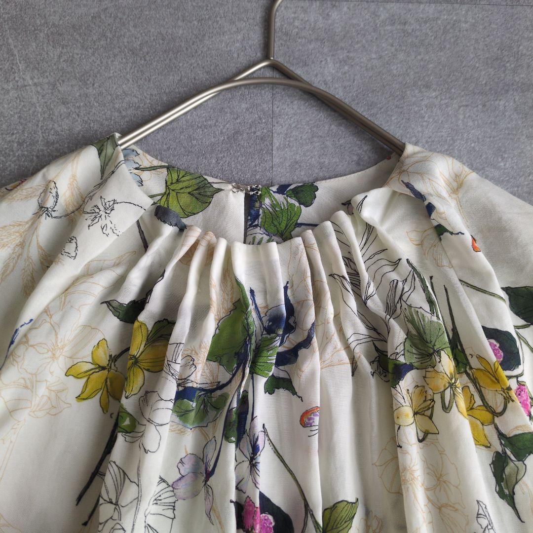 24ss トゥモローランド パピヨンフラワープリント パフスリーブ ブラウス