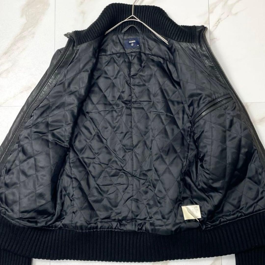 【美品】ユナイテッドアローズ レザージャケット A-2 キルティング 黒 M