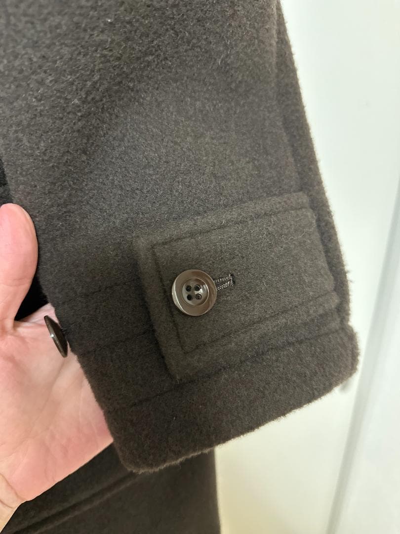 【美品】LENOウールカシミヤメルトンダッフルコート（ブラウン） カシミヤ混