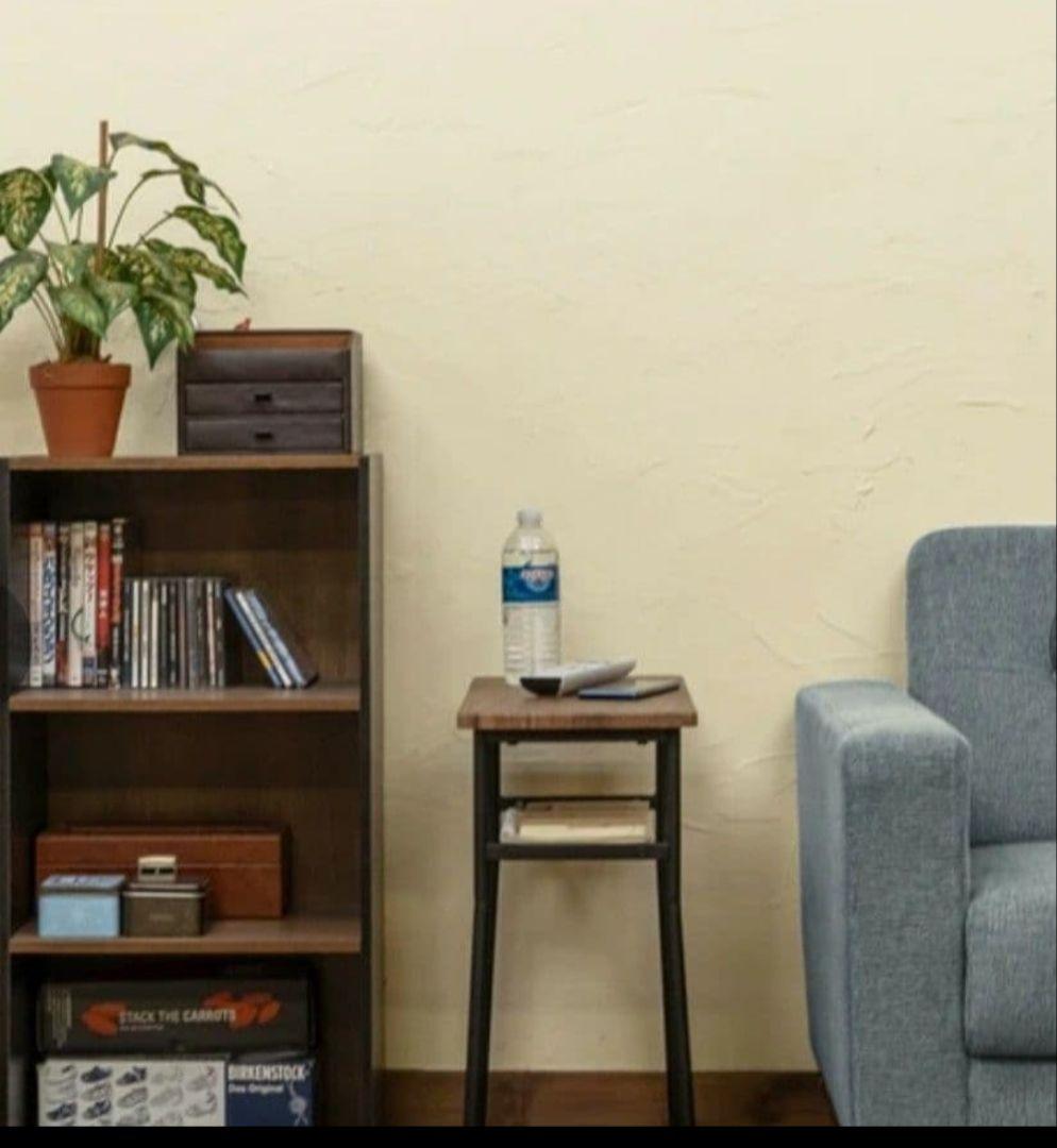 サイドテーブル棚付　 アンティークブラウン