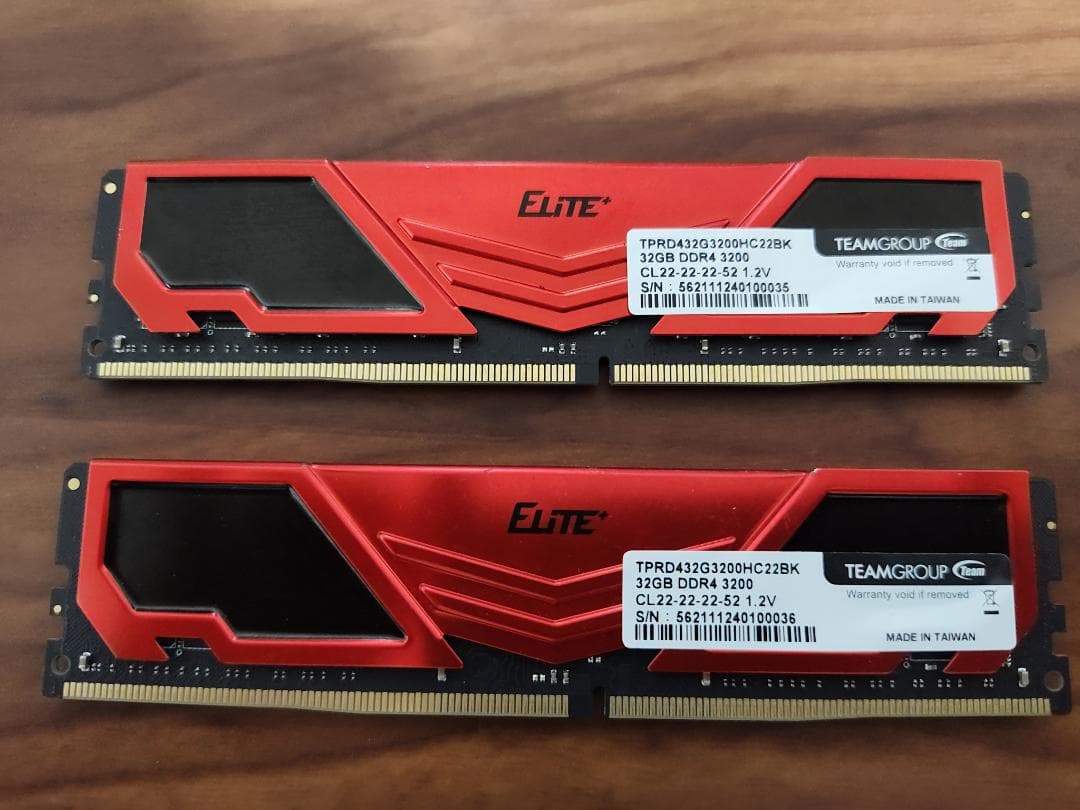 【ジャンク】TEAMGROUP Elite DDR4 64GB 32ギガ×2枚