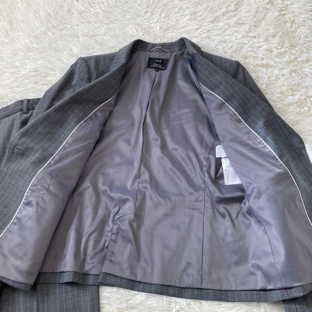 23区　スーツ　テーラードジャケット　パンツ　ストライプ　大きいサイズ　40