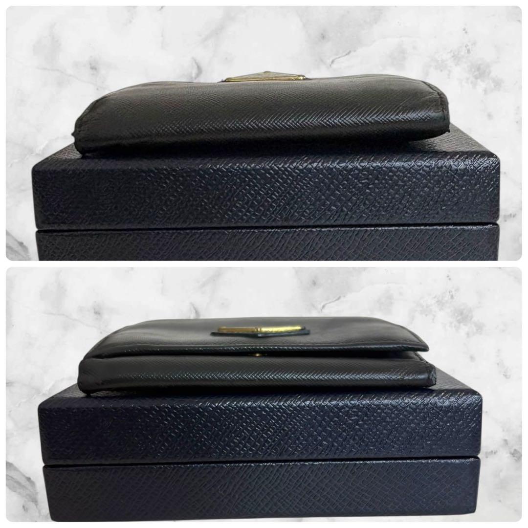 極美品✨ PRADA プラダ 三つ折り財布 サフィアーノ 三角ロゴ