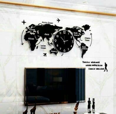 北欧式 世界地図 3D壁掛け時計 クリエイティブ個性 &amp;7\"\r   QA