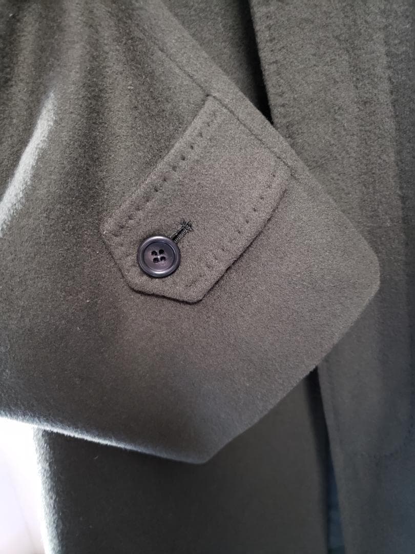 最高級カシミヤ100% 日本製 深喜毛織カシミヤ ダークオリーブ ロングコート