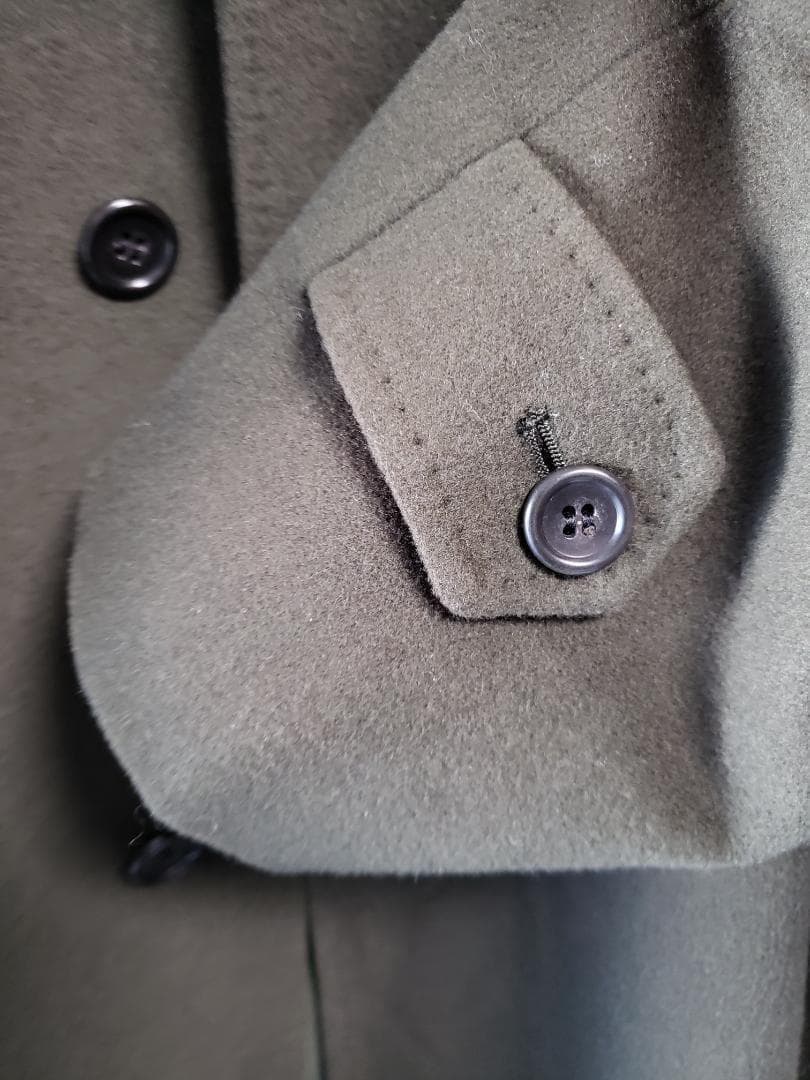 最高級カシミヤ100% 日本製 深喜毛織カシミヤ ダークオリーブ ロングコート