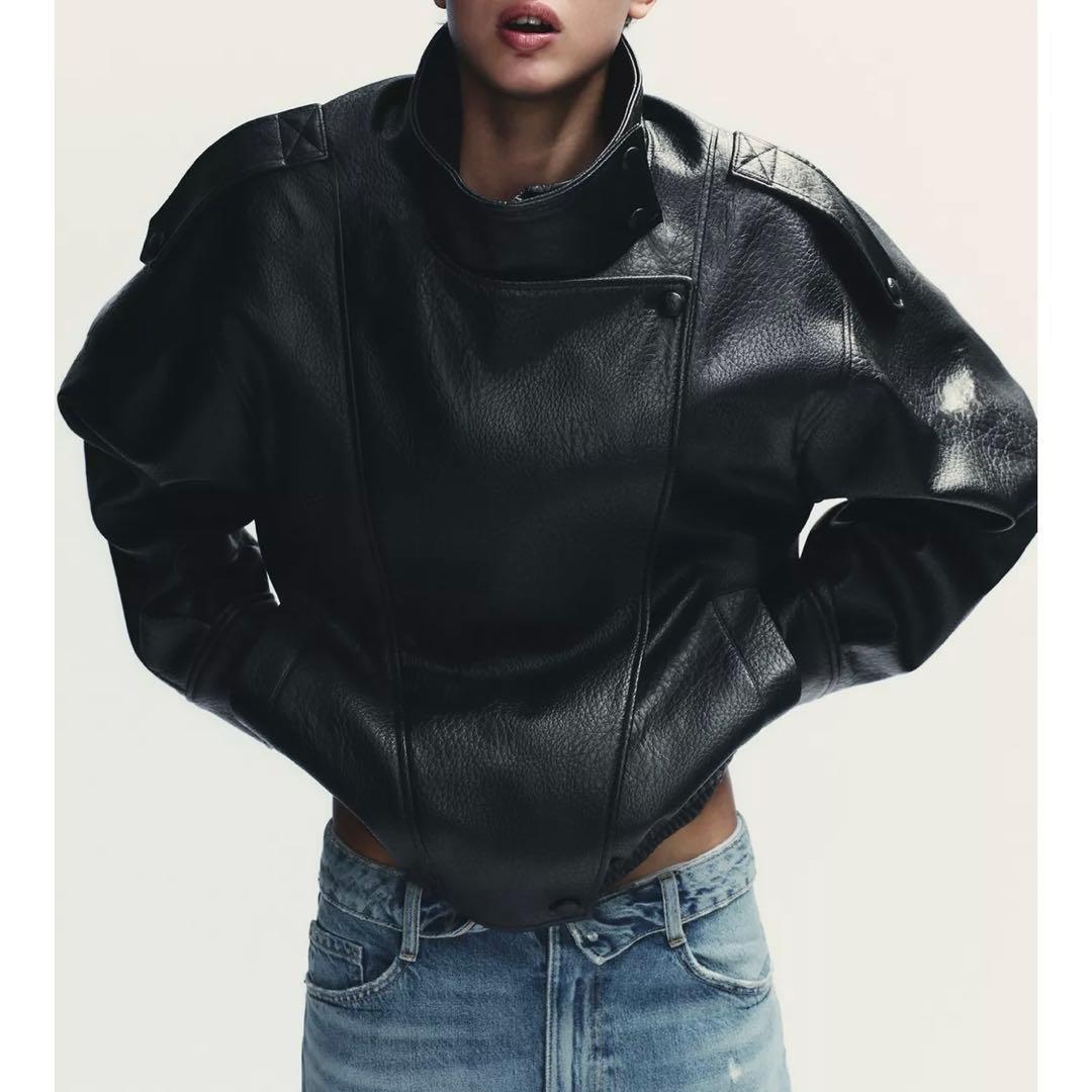 ZARA同型 フェイクレザージャケット