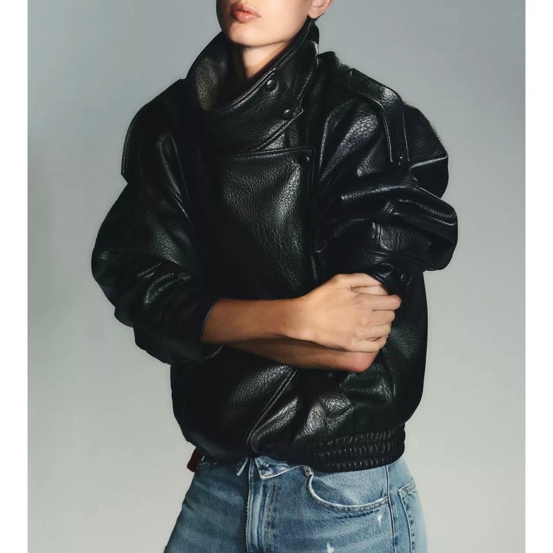 ZARA同型 フェイクレザージャケット