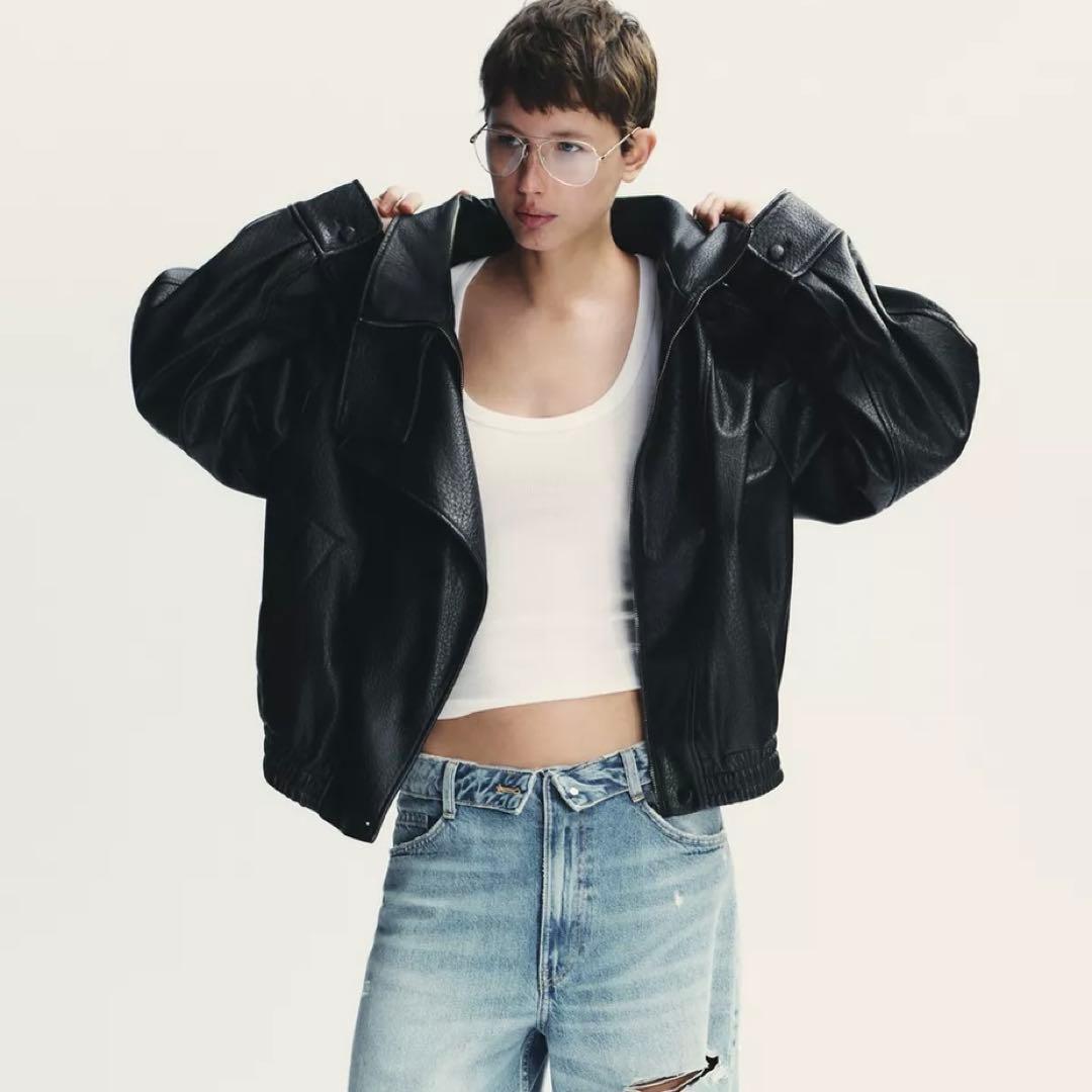 ZARA同型 フェイクレザージャケット