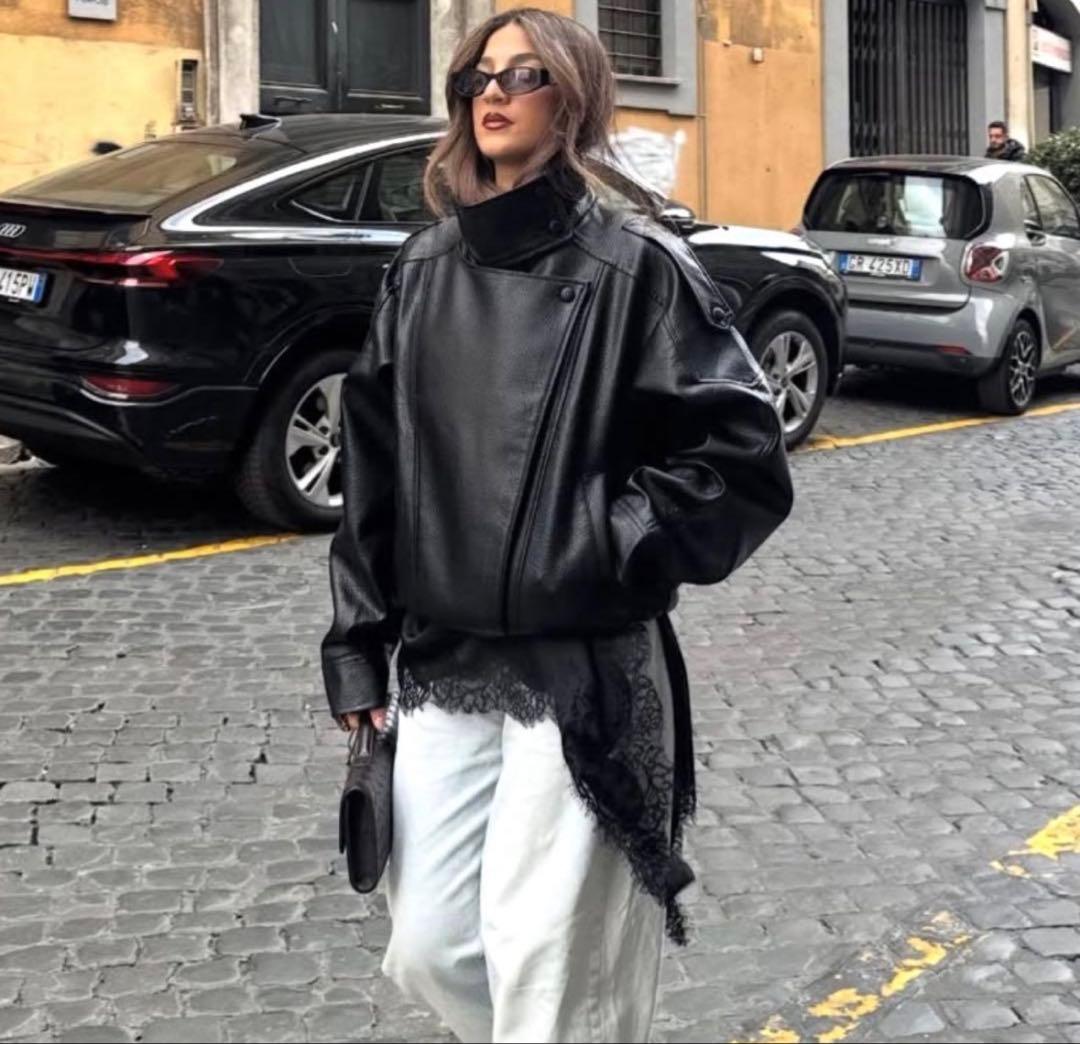 ZARA同型 フェイクレザージャケット