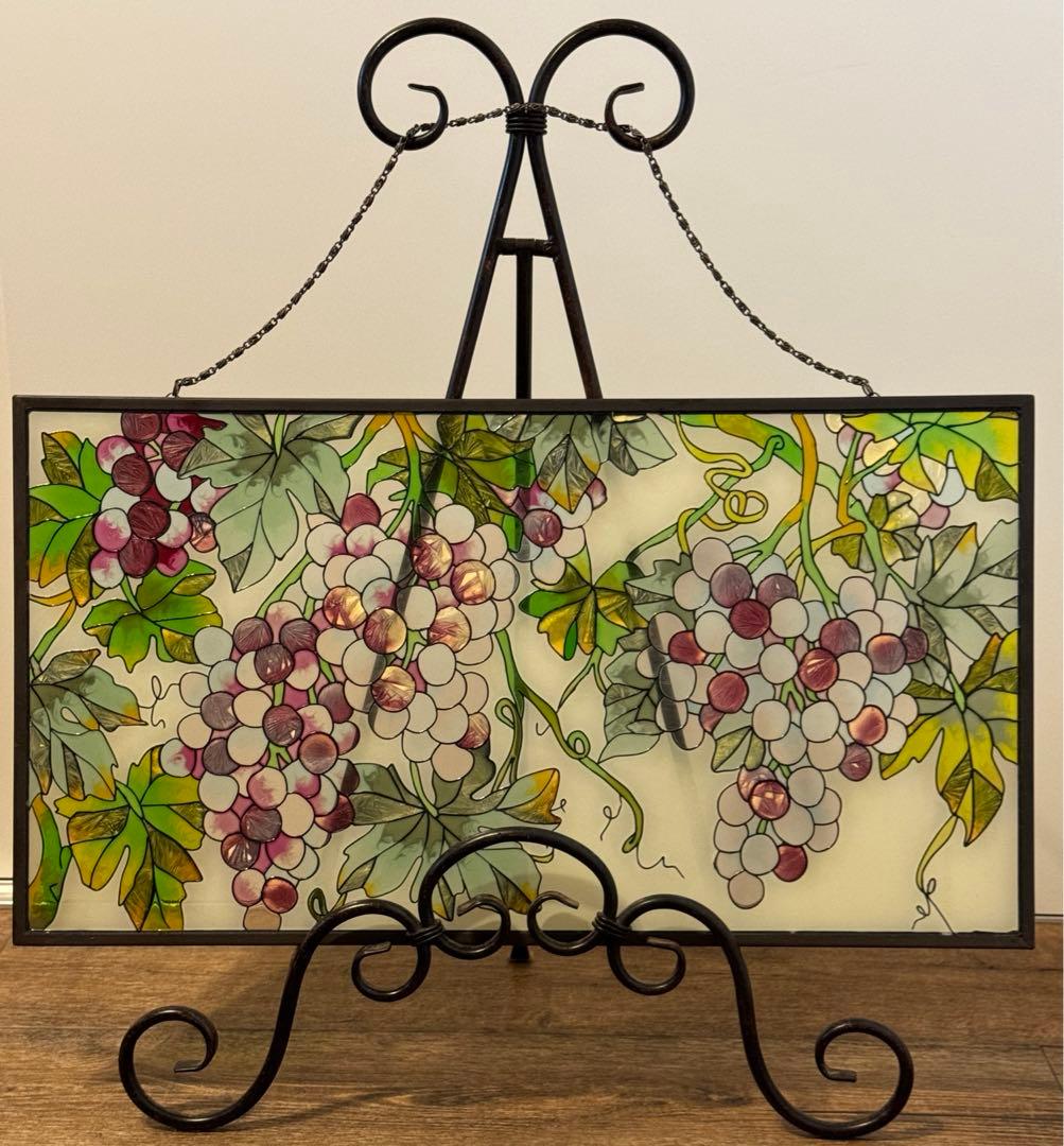ステンドグラス ステンドカガラス　ぶどう　葡萄　置物　壁掛け