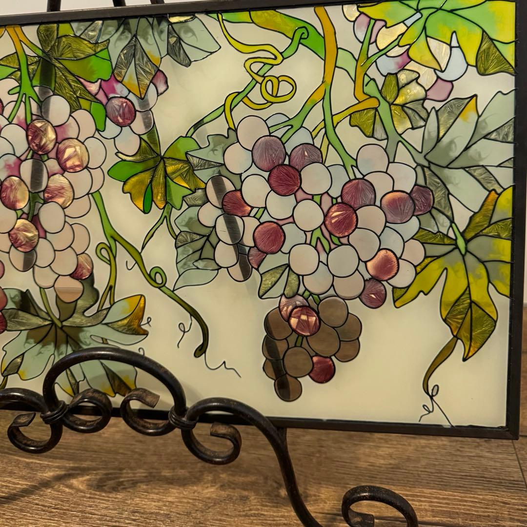 ステンドグラス ステンドカガラス　ぶどう　葡萄　置物　壁掛け