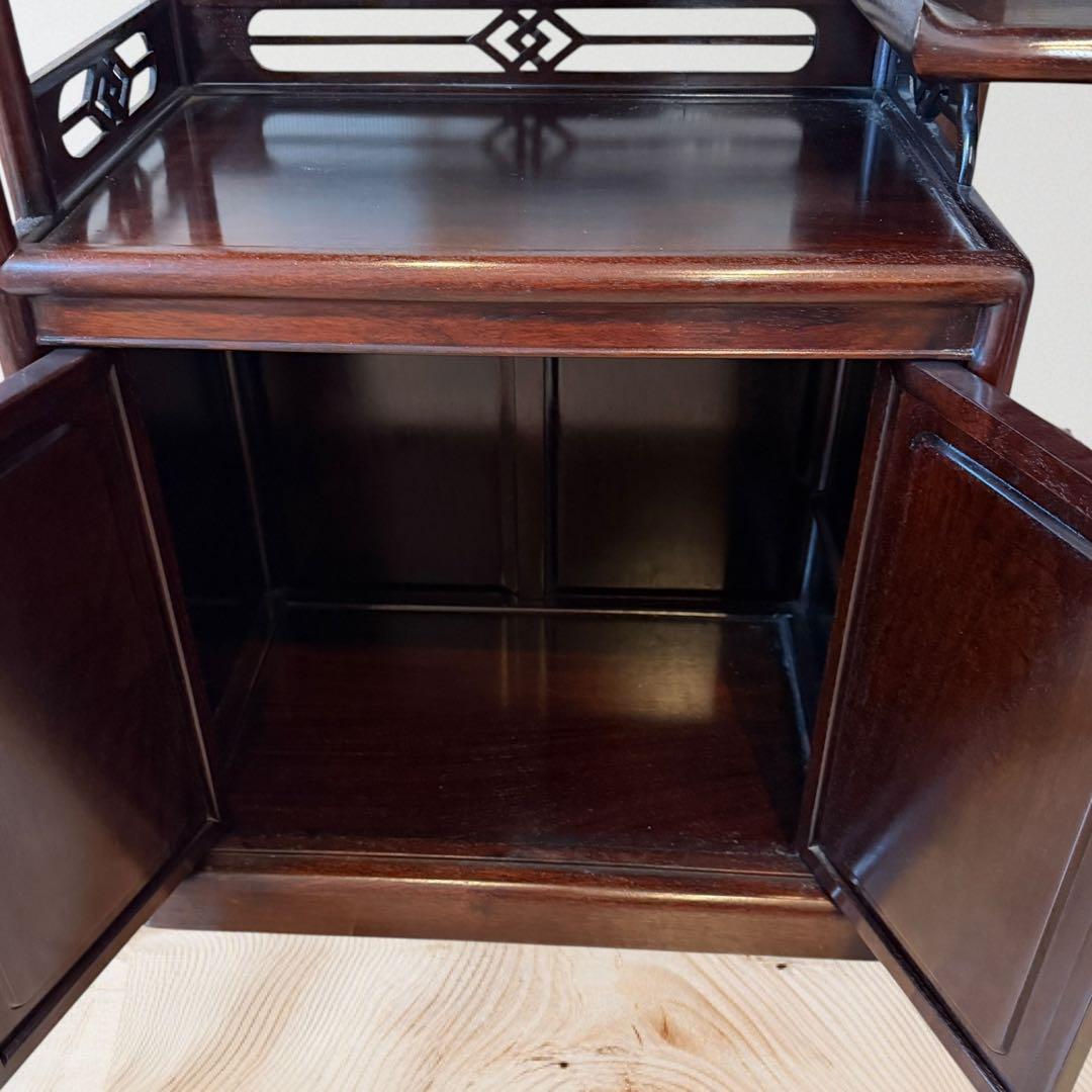 和家具 茶箪笥 茶棚 違い棚 飾り棚 木製 置物棚 引き出し 扉付き　送料込み