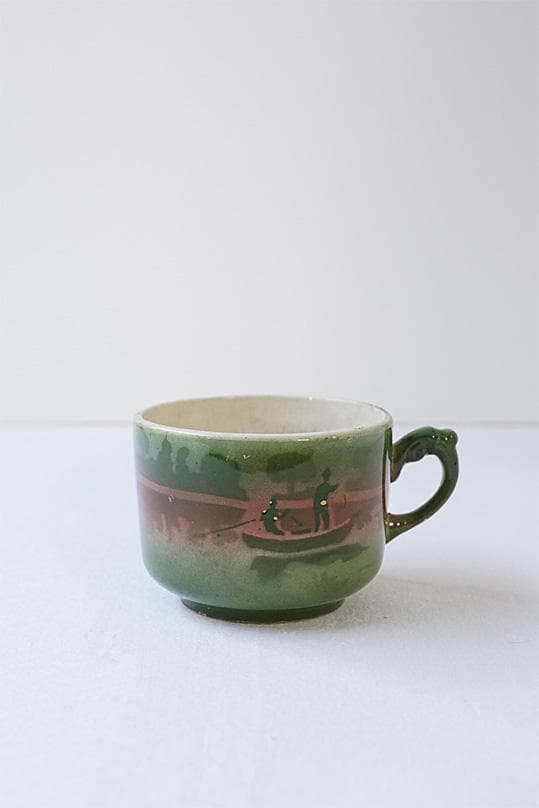 フランスアンティーク　19世紀　ショワジールロワ　カップ　グリーン