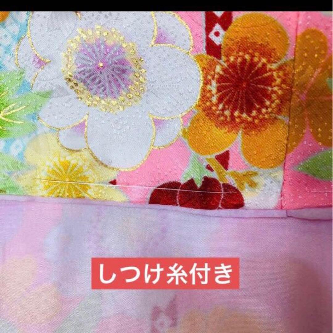 七五三七歳❣️四つ身着物未使用⭐︎ピンク花々金彩煌びやか絢爛⭐︎完全フルセット激可愛い
