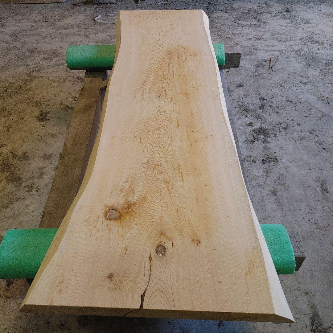 送料込み　ヒノキ　一枚板　無垢材天板テーブルカウンター DIY番号66