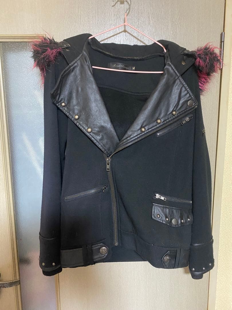 【レア品】SEX POT フード付きジャケット ピンクファー付き ライダース