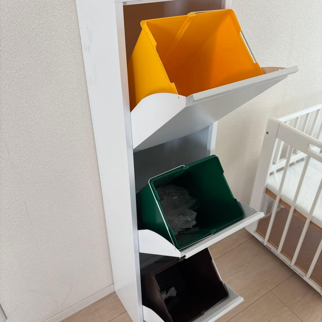 ホワイト 3段ごみ箱