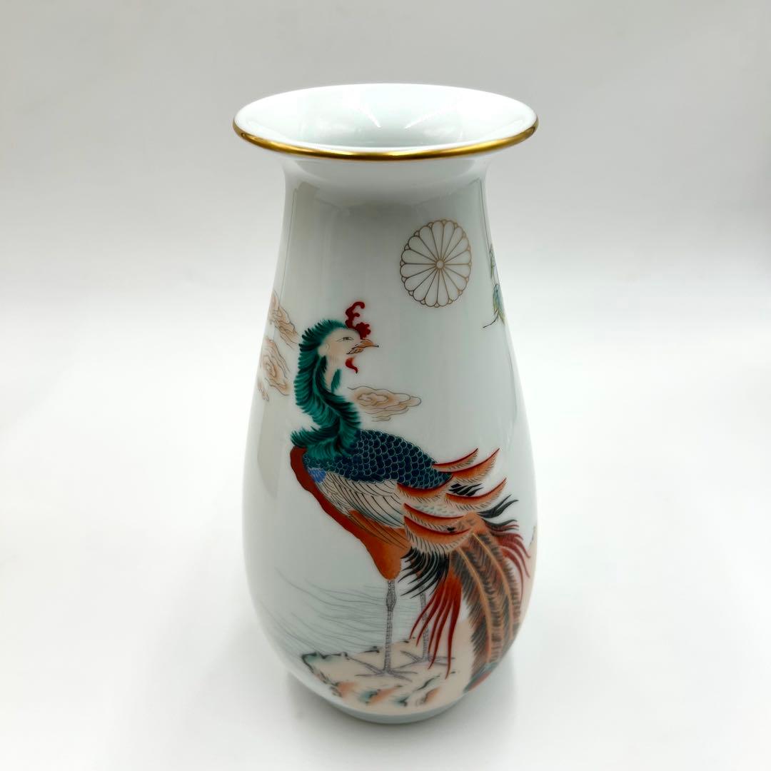 鳳凰絵花瓶 深川製磁 宇佐神宮奉幣祭記念品【未使用保管品】