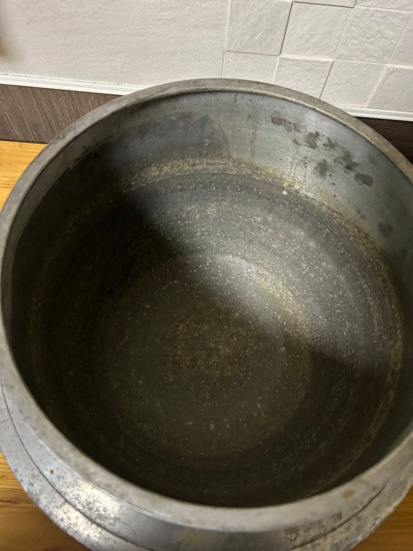 アルミ釜　特大サイズ　伝統的　アルミ調理器具　大正　昭和レトロ　古民家カフェ