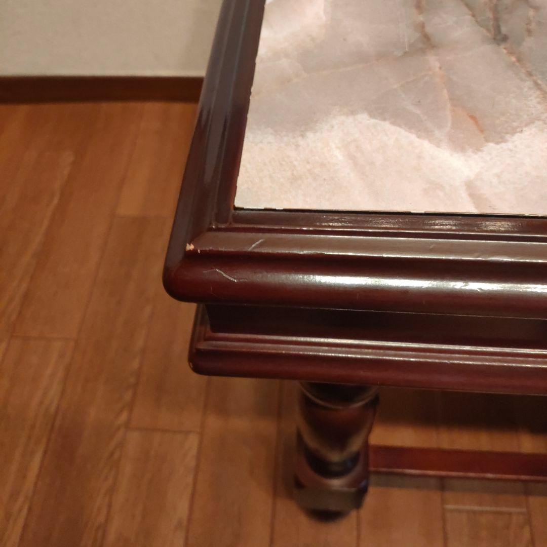 大理石風天板のビンテージテーブル