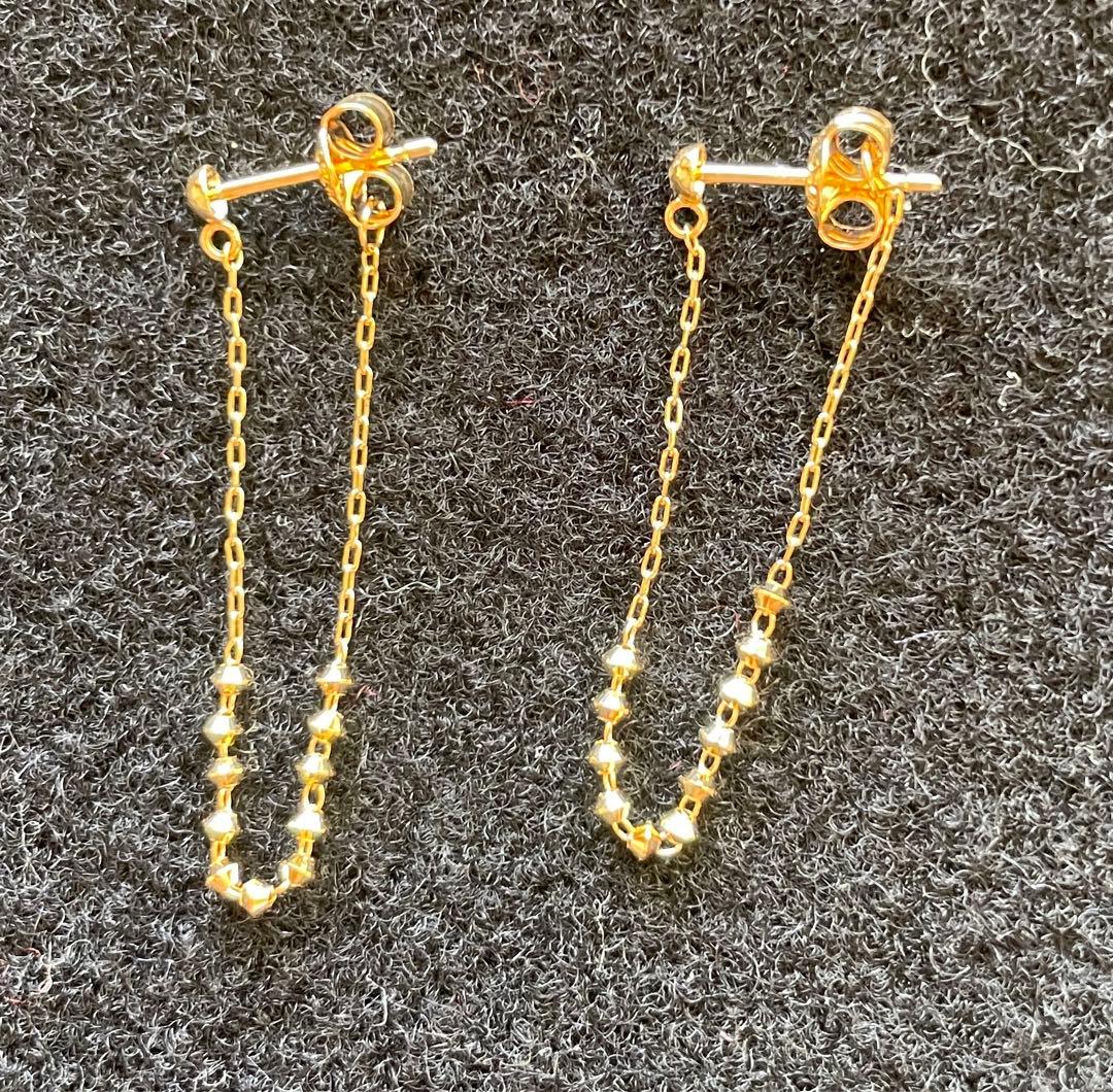 AHKAH ミモザ ピアス 18Kイエローゴールド