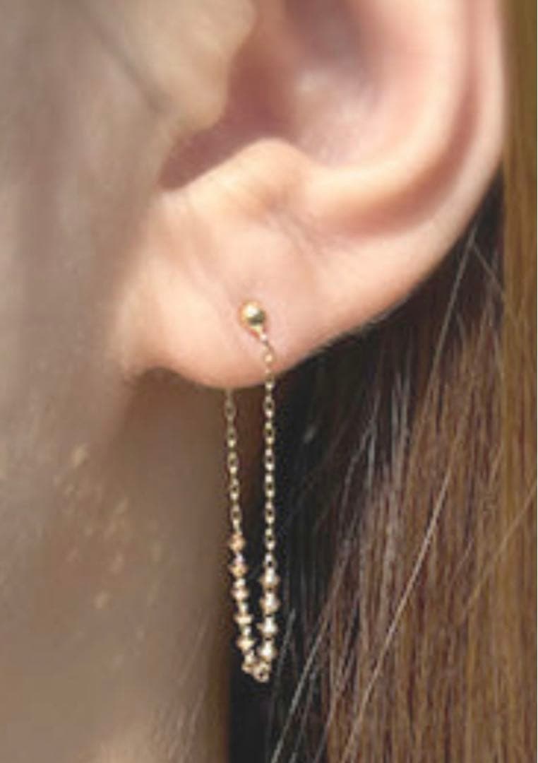 AHKAH ミモザ ピアス 18Kイエローゴールド