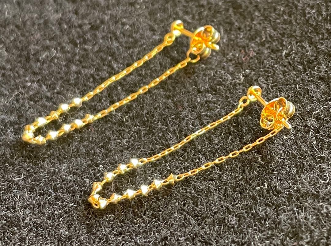 AHKAH ミモザ ピアス 18Kイエローゴールド