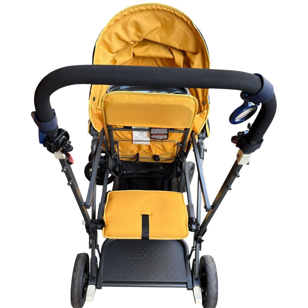 二人乗りベビーカー　ジュービー　カーブス　JOOVY イエロー　黄