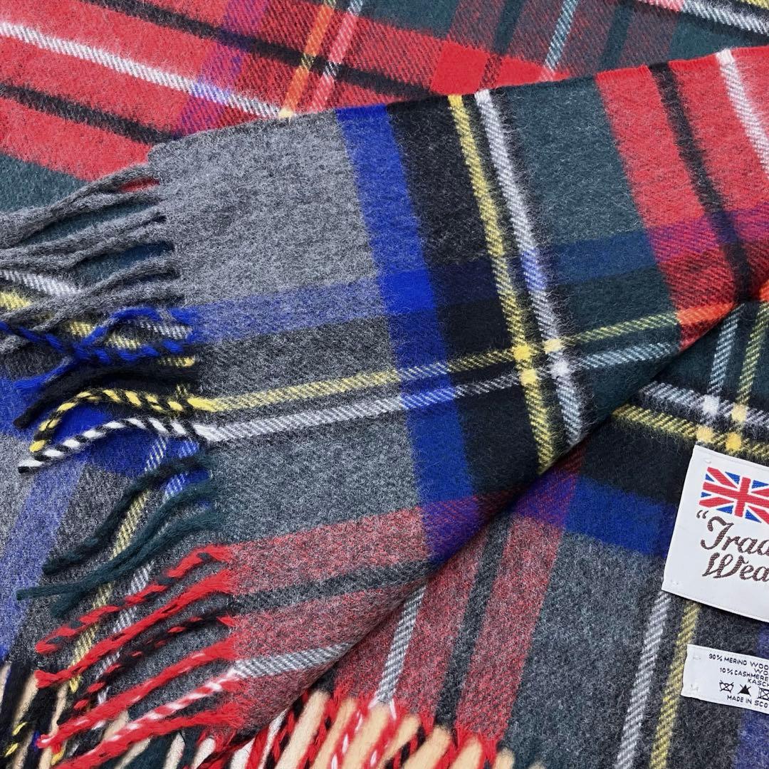 新品希少TWW◆大判カシミヤ混ストール3万グレースチュワート　検)ジョンストンズ