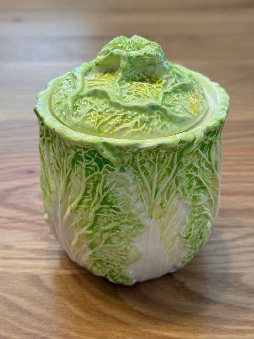 ヴィンテージ★白菜★レタス★陶器製★キャニスター★保存容器★オブジェ★小物入れ
