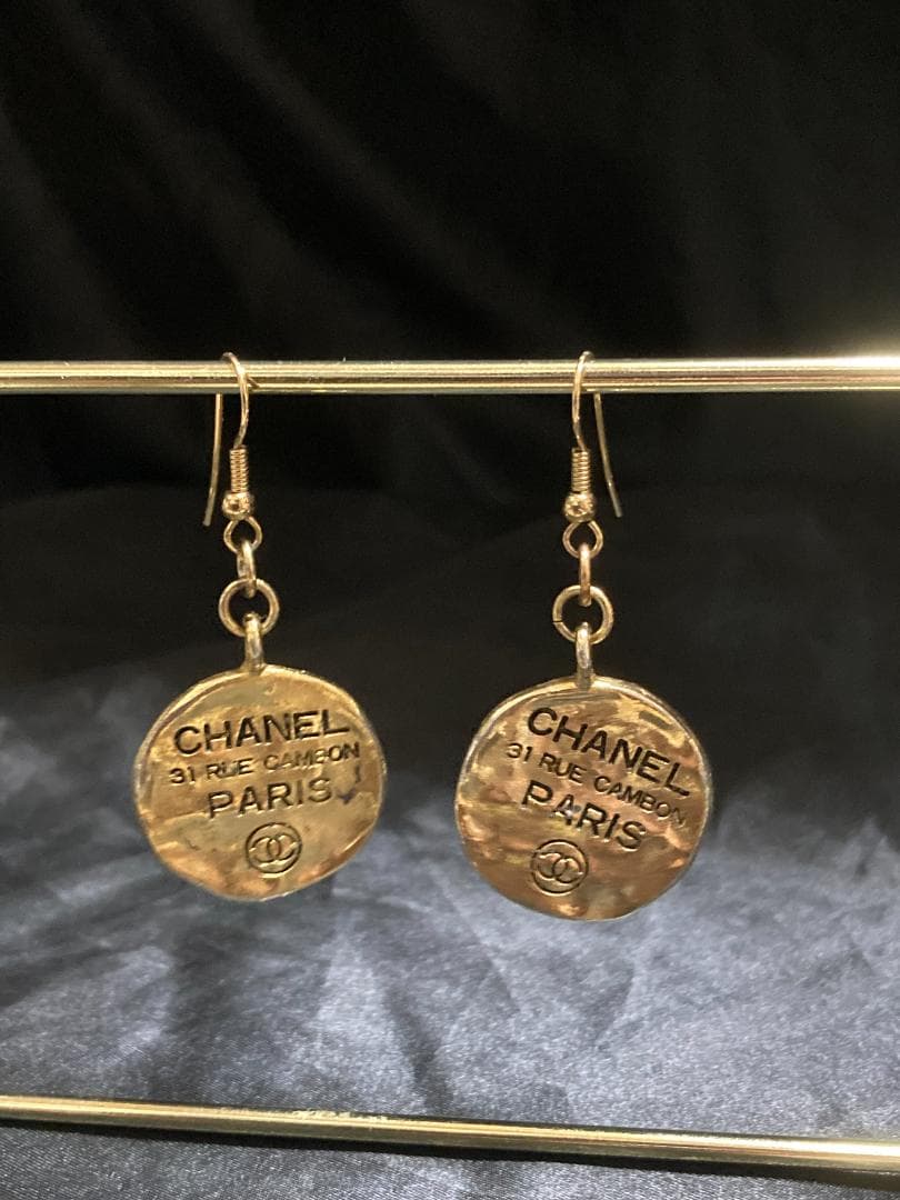 シャネル カンボン プレート ココマーク 31 フック ピアス  ゴールド