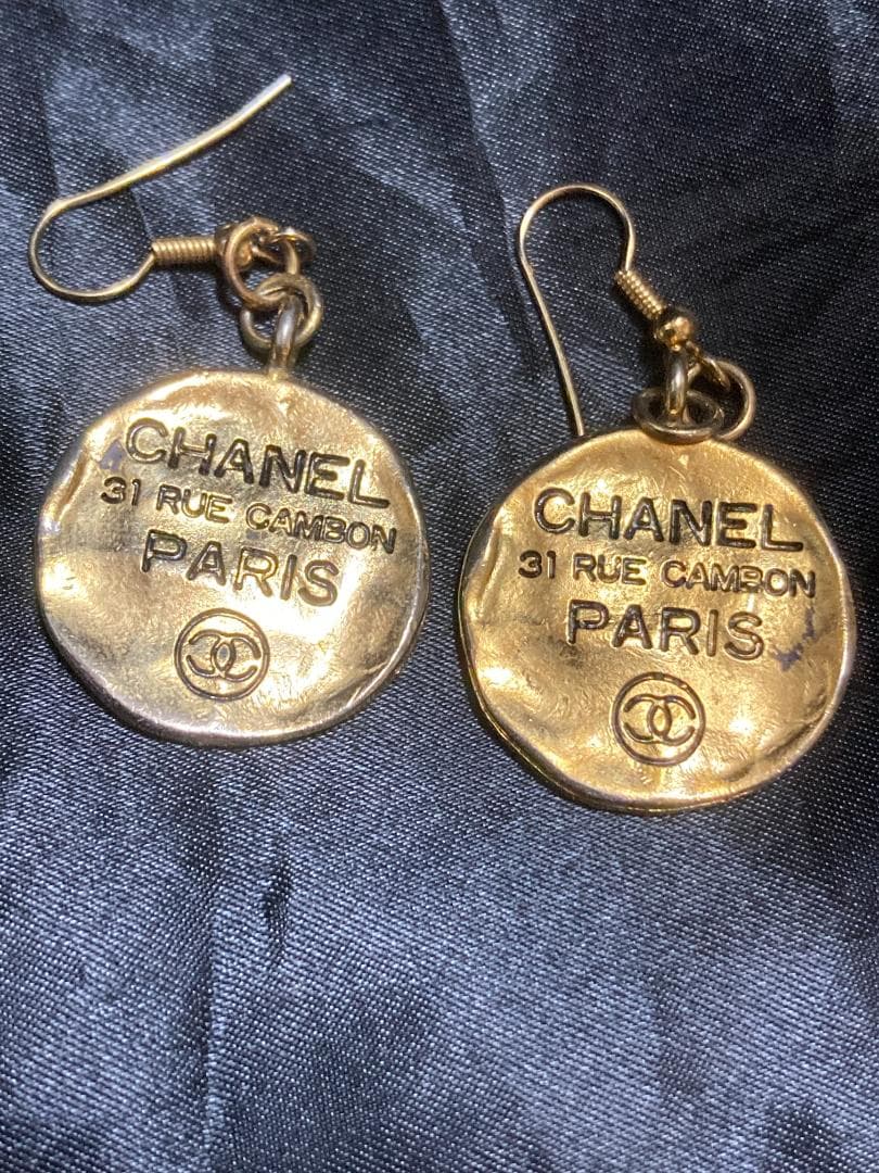シャネル カンボン プレート ココマーク 31 フック ピアス  ゴールド