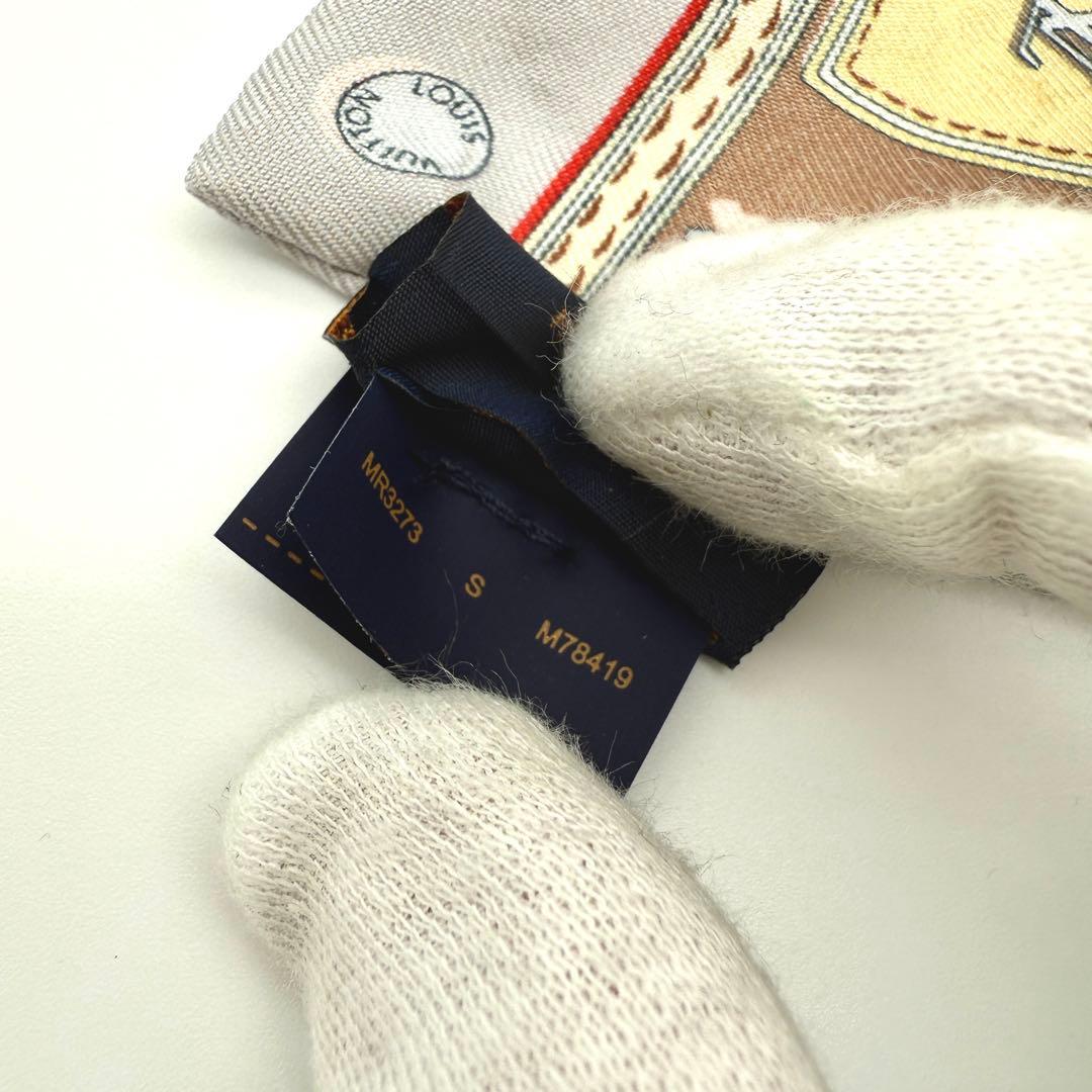 ルイヴィトン バンドー スカーフ シルク モノグラム ネームタグ ブラック