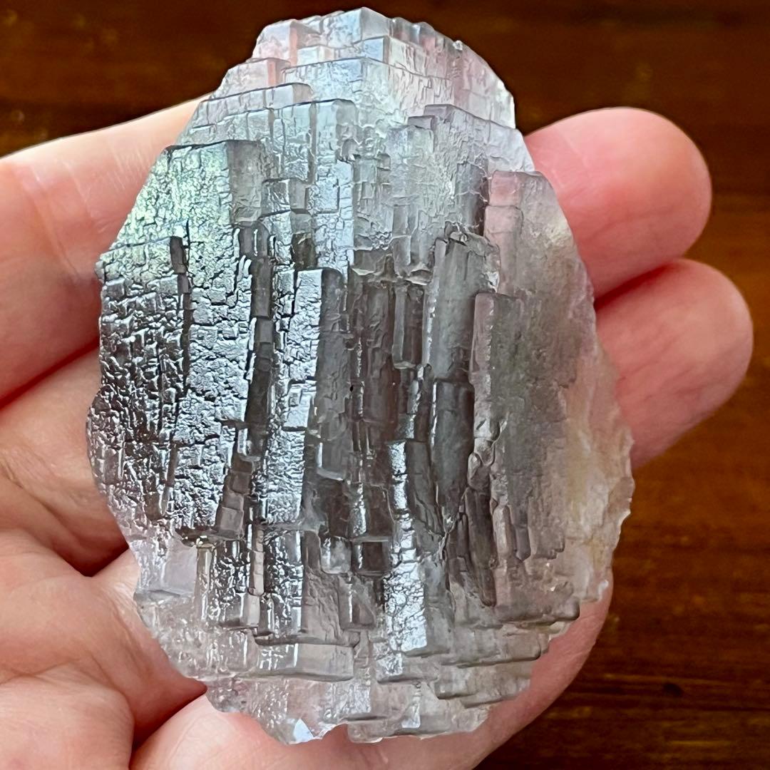 美品 フローライト ライトブルー 372.4ct 幾何学模様 蛍石 原石 鑑賞石