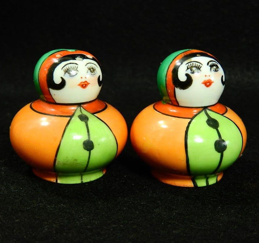 希少 オールドノリタケ デコレディ クラウン S＆P シェイカー No.538