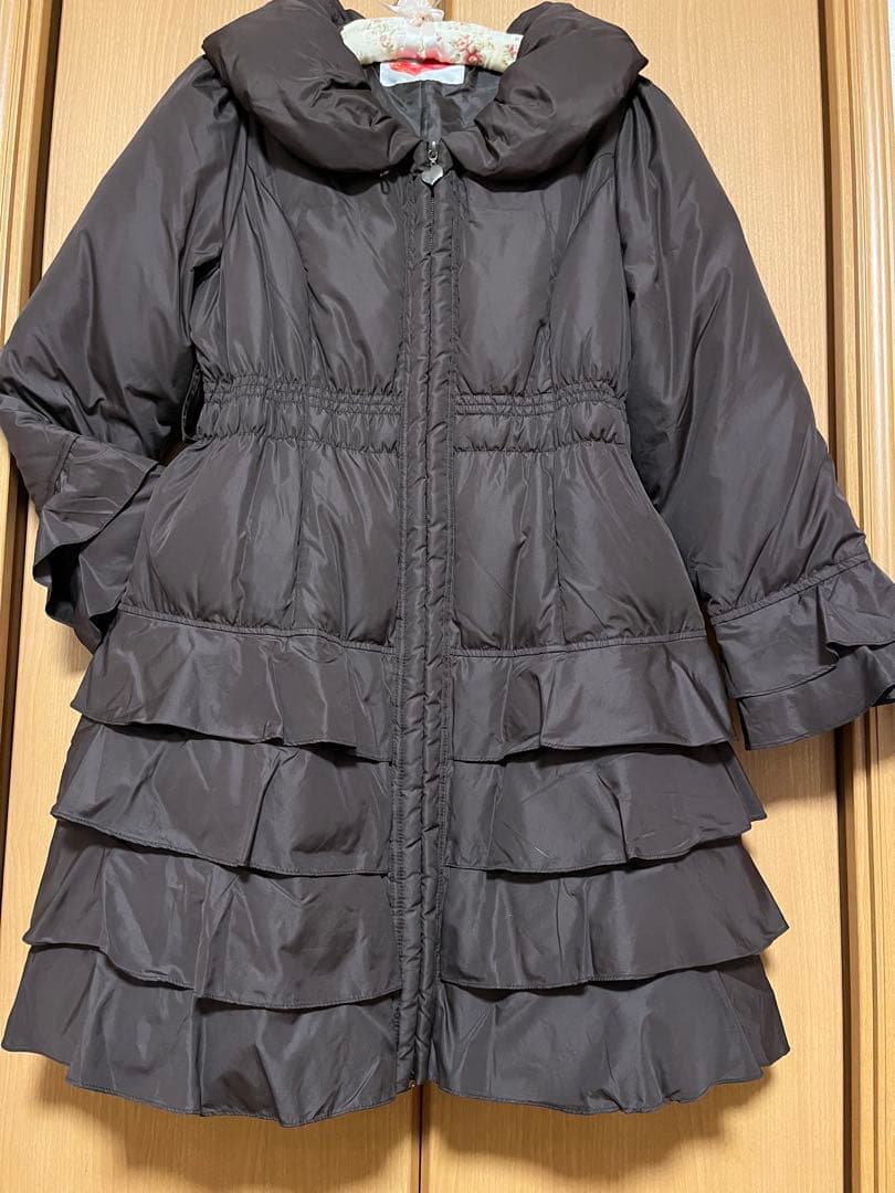 ❤️新品タグ付き＆Love❤️ダウンコート LL 美シルエット Aライン フリル