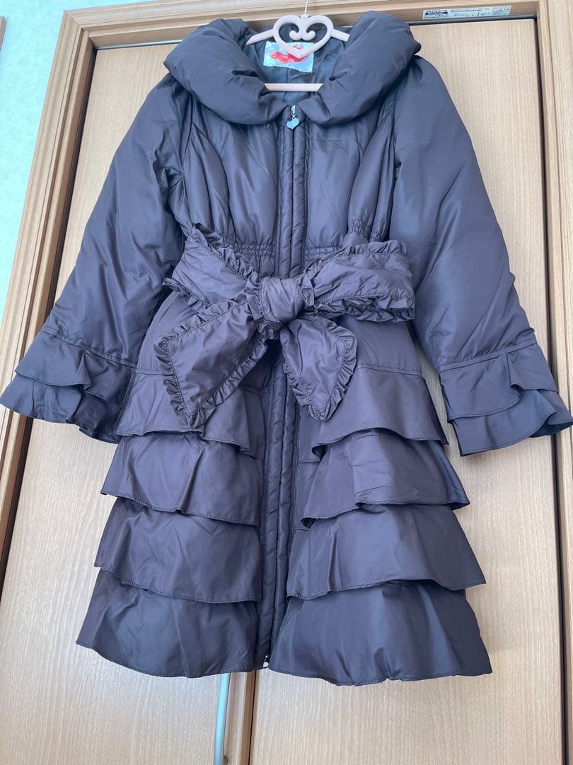 ❤️新品タグ付き＆Love❤️ダウンコート LL 美シルエット Aライン フリル