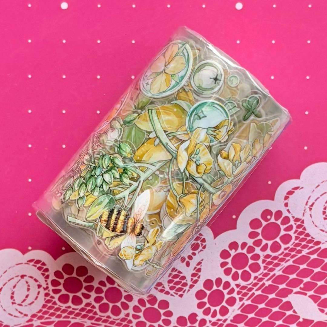 贝壳光 花虫渡 ダイカット加工 6cm×5m 海外マスキングテープ