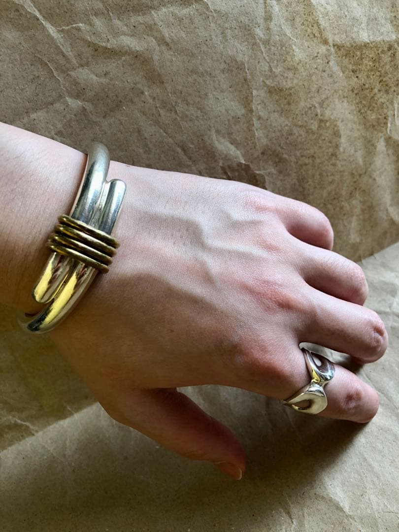 メキシコ製 925 & brass シルバーバングル