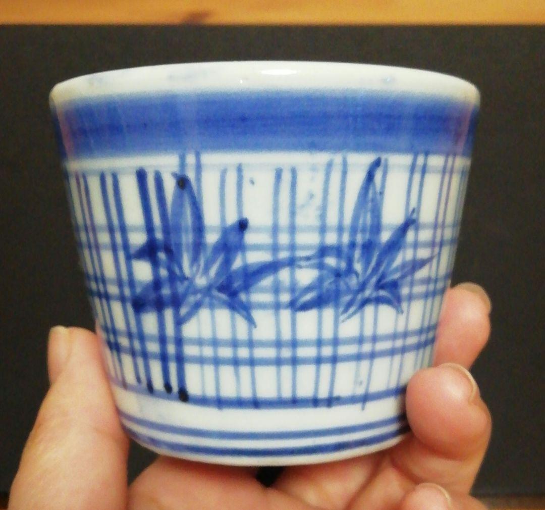 古伊万里　染付　蕎麦猪口　紅葉図　四客　食器