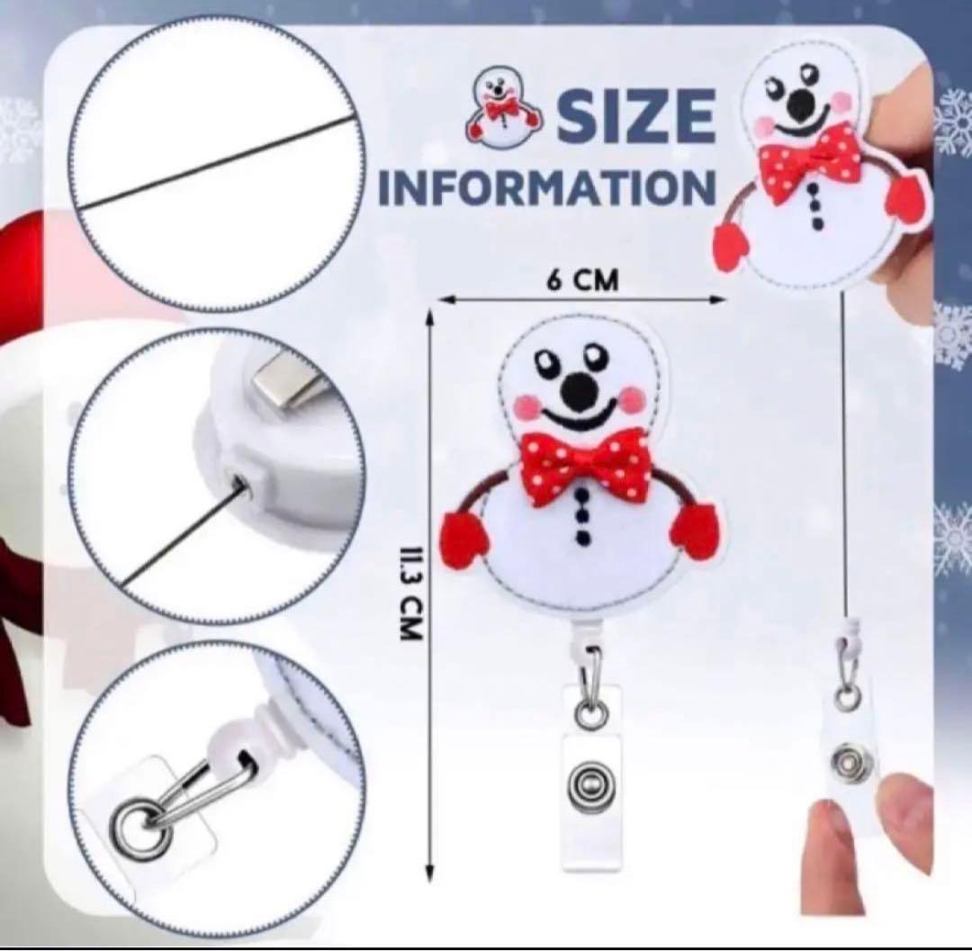 オーナメントにも✨雪だるま　トナカイ　IDホルダー　クリスマス　雪だるま