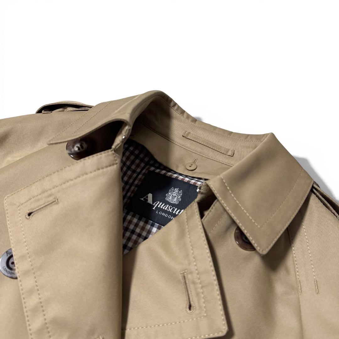 極美品✨️￥15万　アクアスキュータム　ベーシック トレンチコート ハニーベージュ